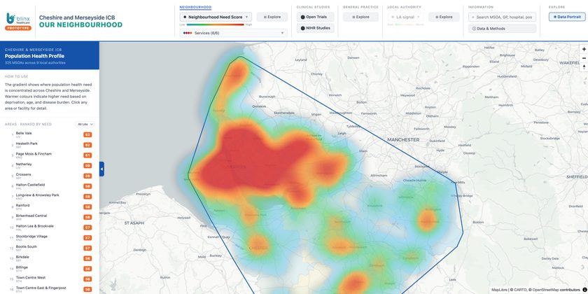 Cheshire and Merseyside need-score map